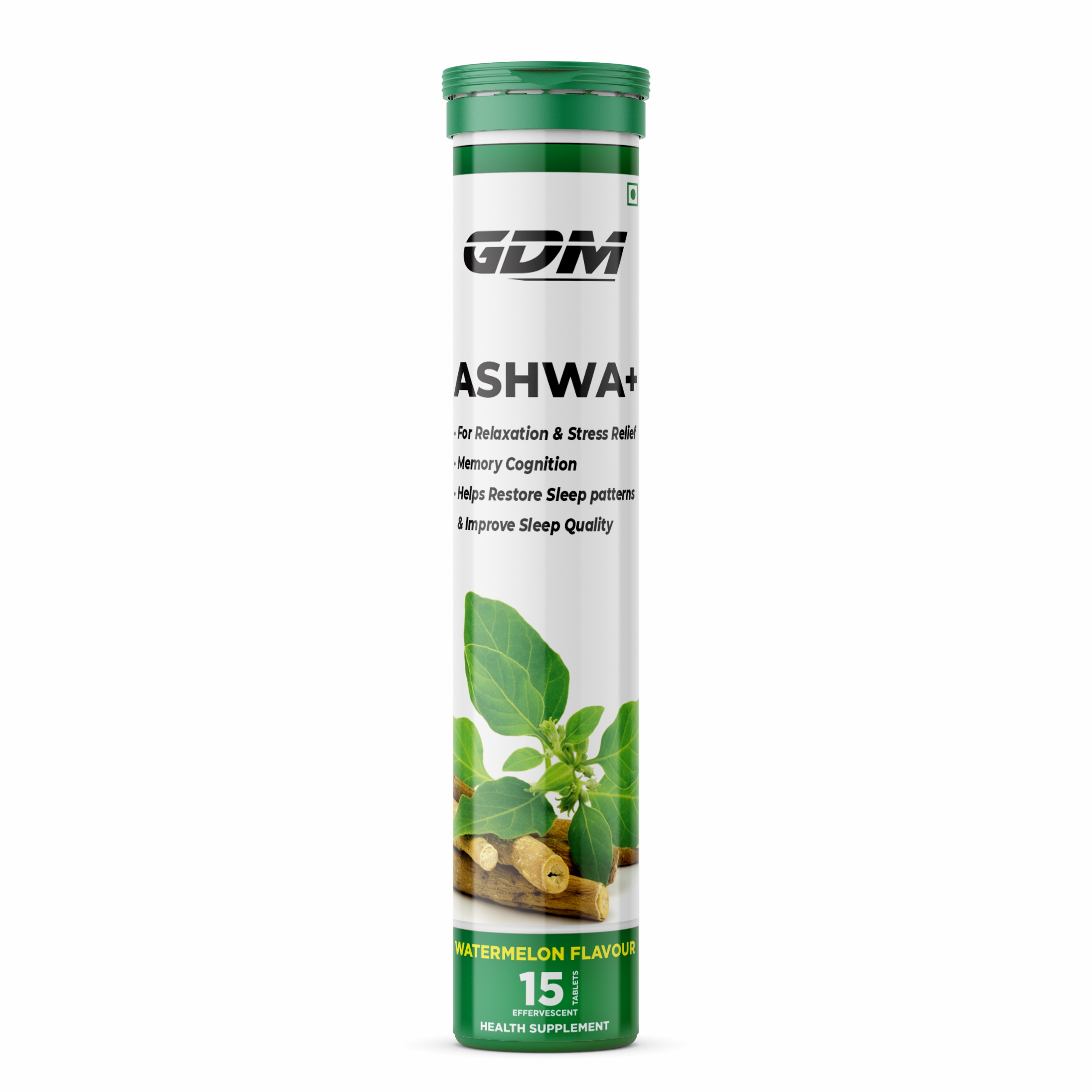 ASHWAGANDHA EFFERVESCENT TABLETS FOR STRESS RELIEF AND SLEEP – NO SUGAR – DELICIOUS TASTE