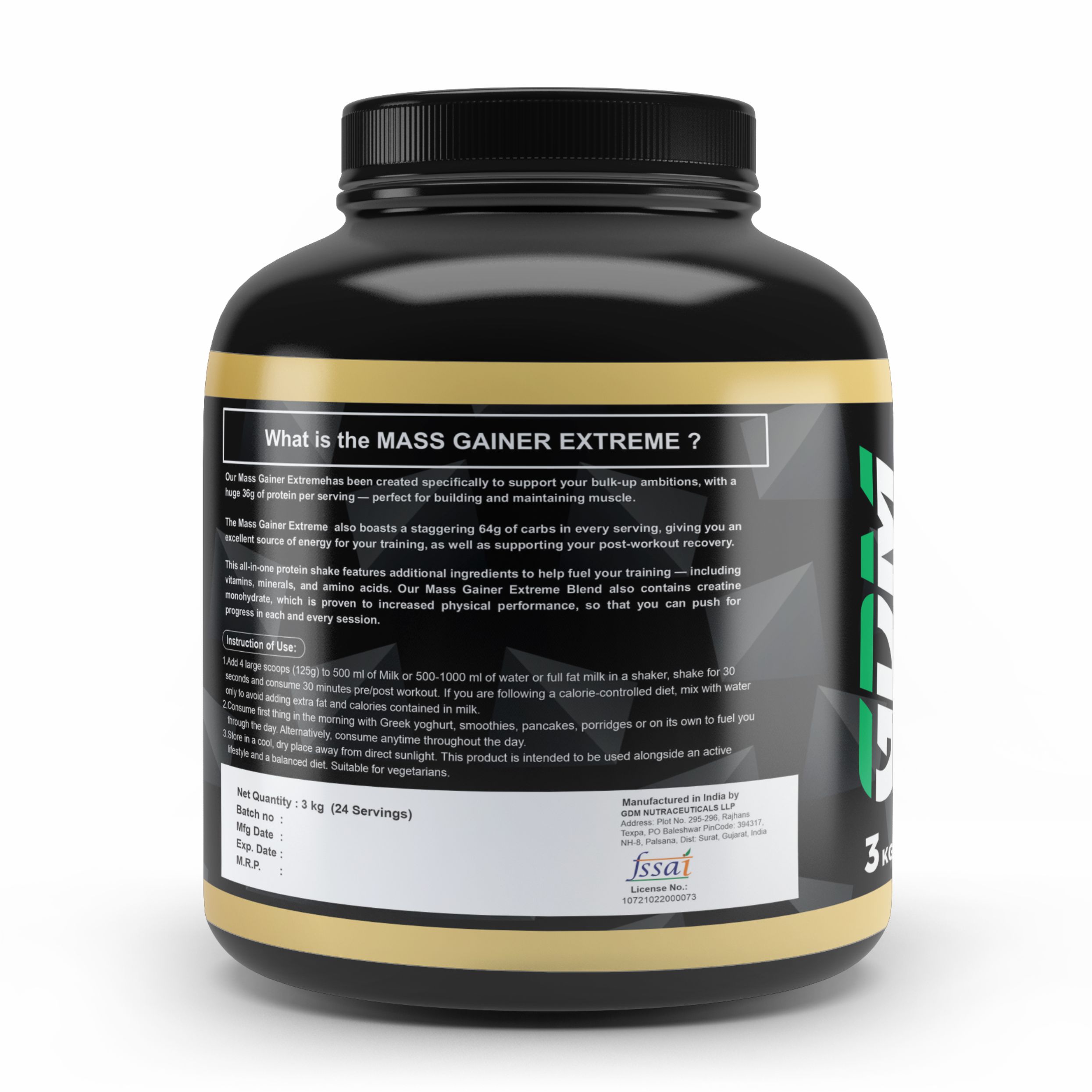 MASS GAINER EXTREME | GDM Nutraceuticals llp